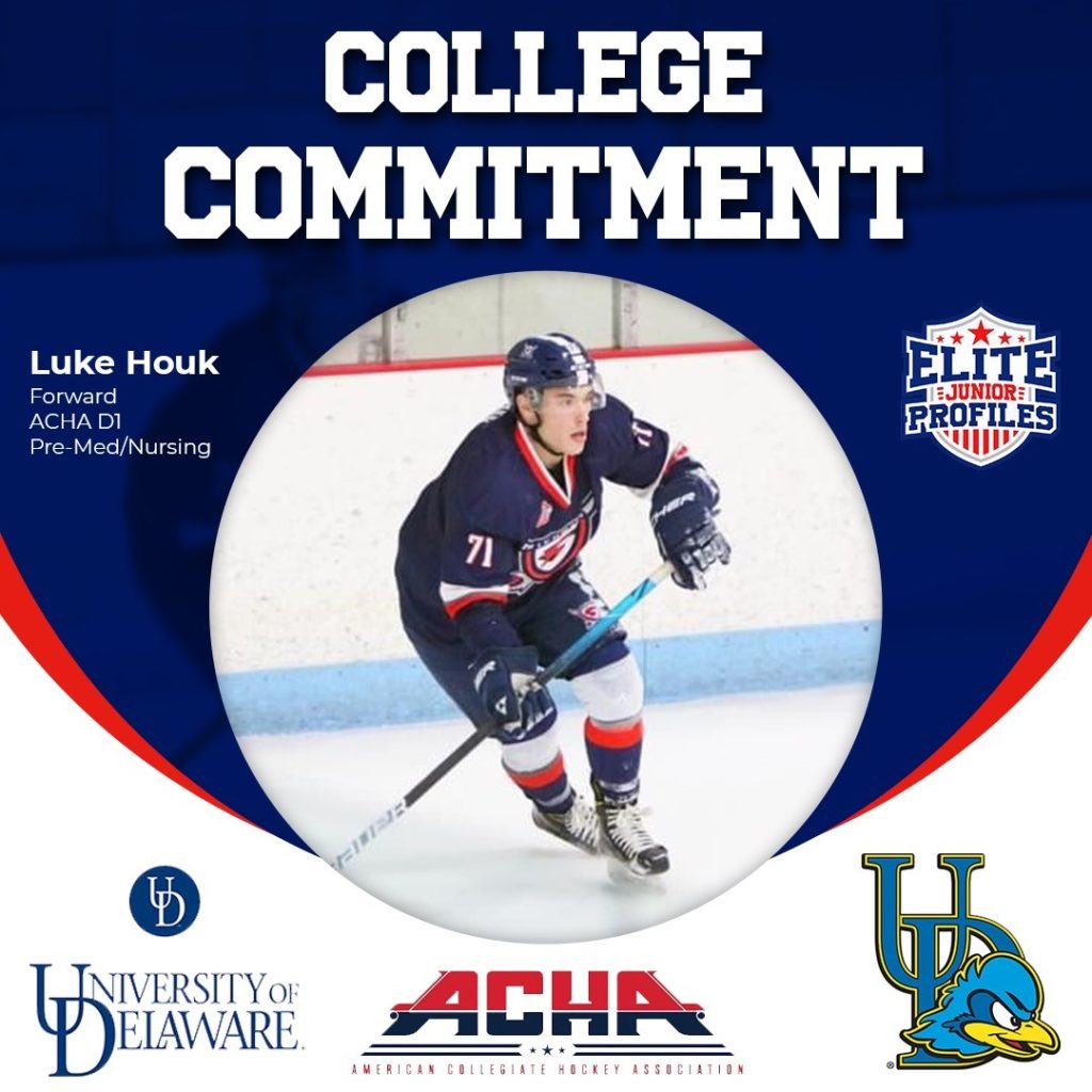 Luke Houk Commits to the University of Delaware and ACHA Division 1 Hockey | Elite Junior Profiles